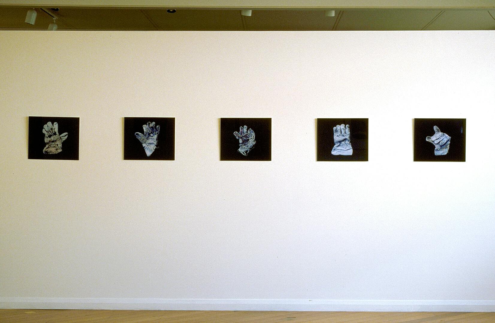 Installation view of Suicide of the Hands series