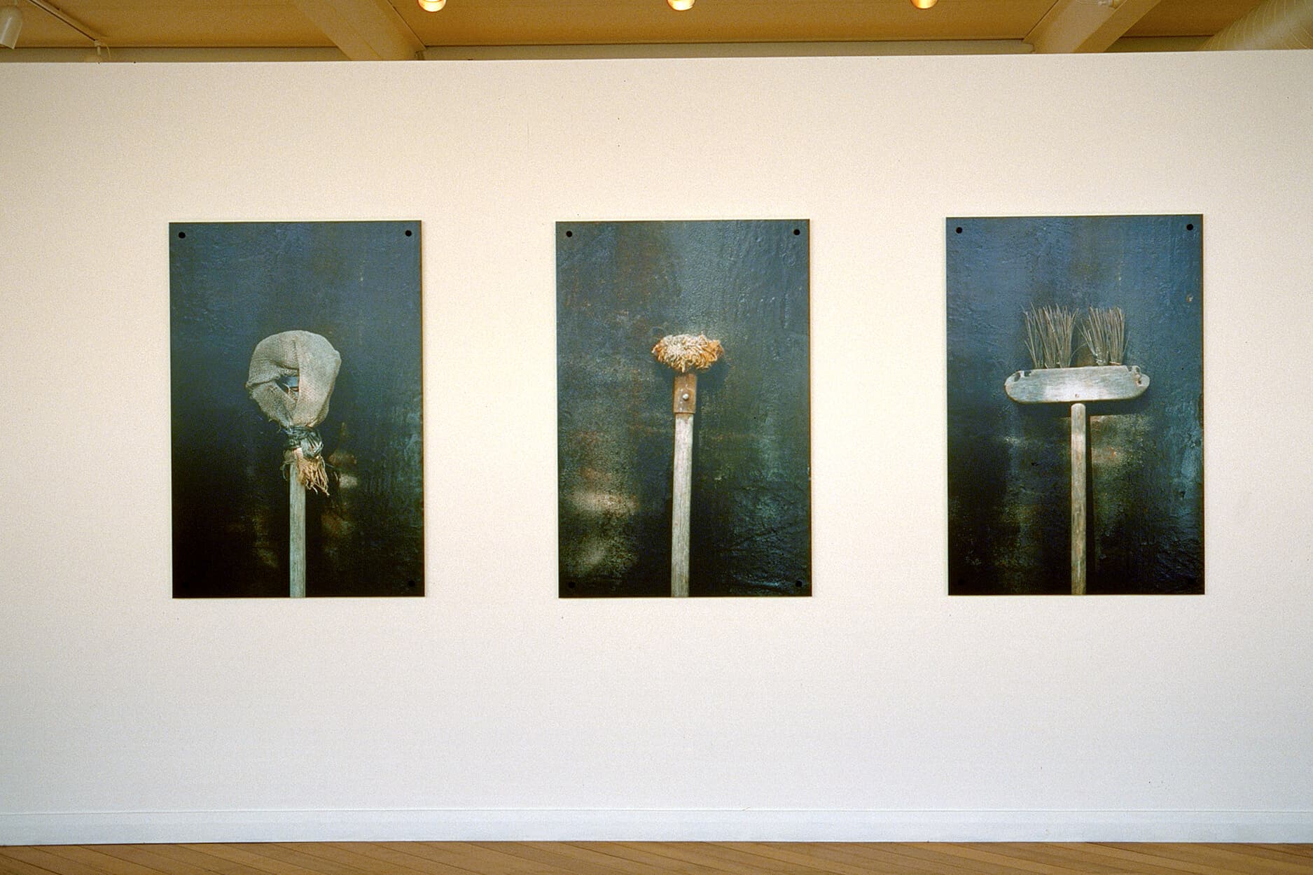 Installation view of Used-up Tool (brooms) series