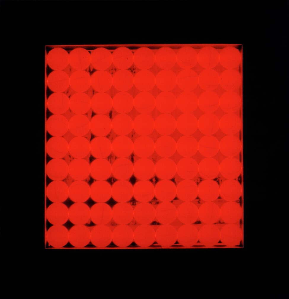 Untitled (red ping pong balls)